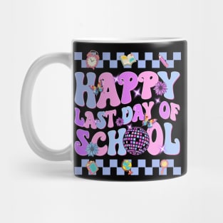 Happy Last Day of School Teachers Students Kids Retro Groovy Mug